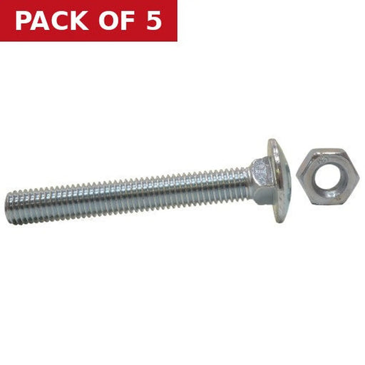 M12 x 75mm ZP Small Carriage Bolts & Nuts (Packs of 2) - Pack of 5