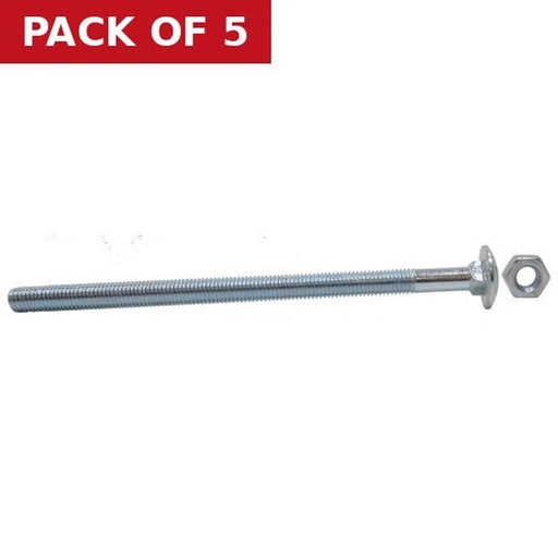 M12 x 180mm ZP Small Carriage Bolts & Nuts (Packs of 1) - Pack of 5