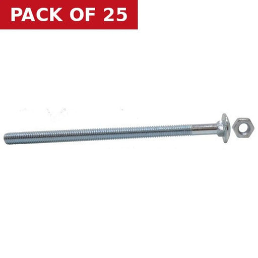 M12 x 200mm ZP Small Carriage Bolts & Nuts  (25)