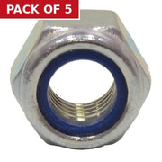 M16 ZP Nylon Locking Nuts (Packs of 1) - Pack of 5