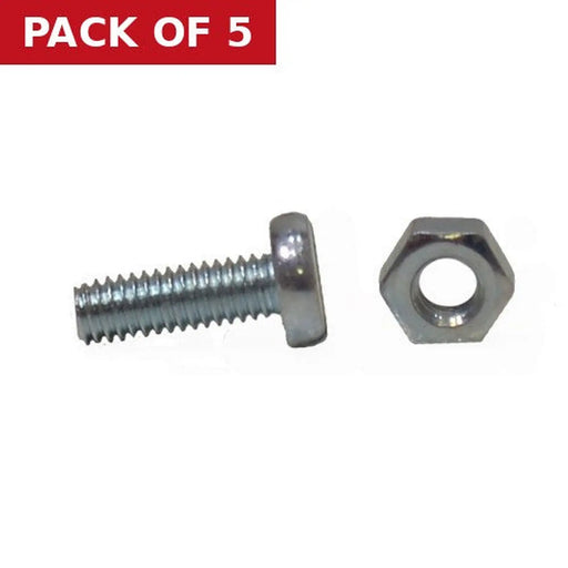 M4 x 20mm Machine Screws & Nuts - Zinc Plated - (Packs of 11) - Pack of 5