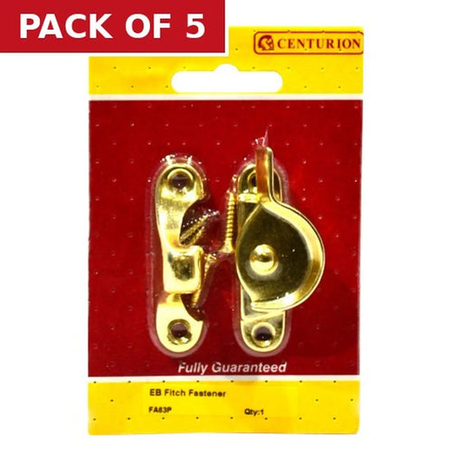 Fitch Fastener, Electro Brassed, 60mm - Pack of 5