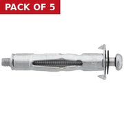 M5 x 37 (45mm Screw) ZP Blind Screw Anchors  (Pack of 4) - Pack of 5