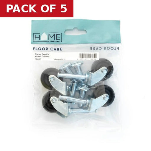 31mm Peg Fix Castors (Pack of 4) - Pack of 5