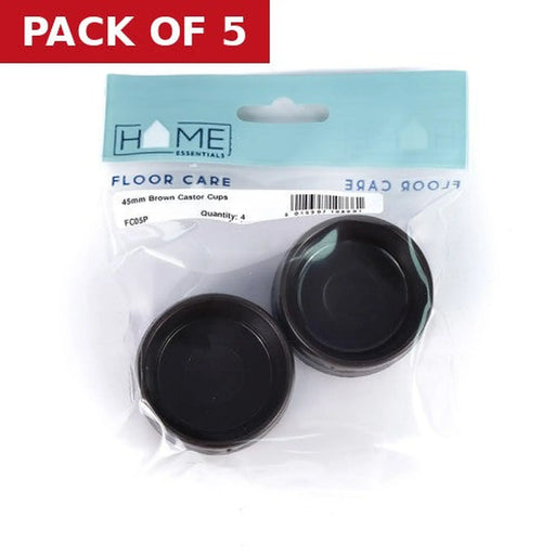 45mm Brown Castor Cups (Pack of 4) - Pack of 5