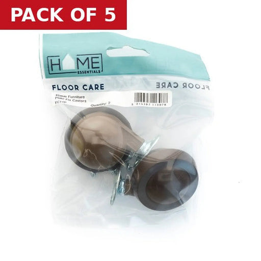 45mm Furniture Plate Fix Castors  (Pack of 2) - Pack of 5