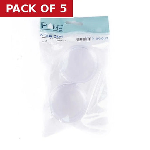60mm Clear Castor Cups  (Pack of 4) - Pack of 5