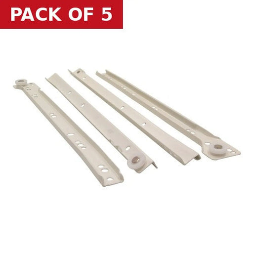 350mm White Bottom Fix Steel Drawer Runner - Pack of 5