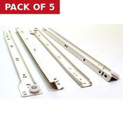 400mm White Bottom Fix Steel Drawer Runner - Pack of 5