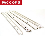 450mm White Bottom Fix Steel Drawer Runner - Pack of 5