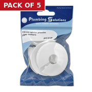 Plastic Radiator Pipe Collars - 15mm - White - 4 Pack - Pack of 5