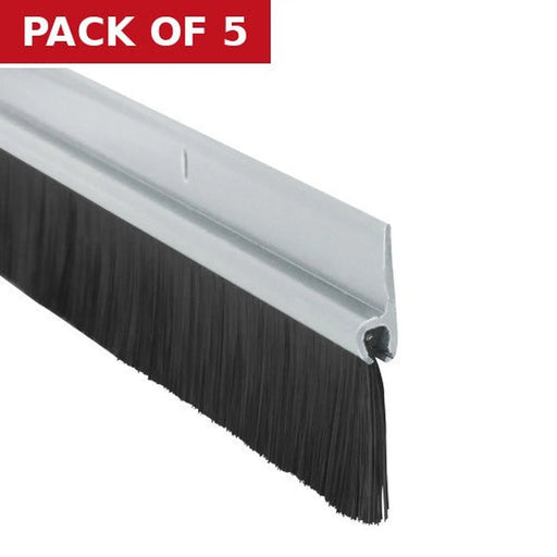 Warmseal Brush Threshold Strip, Polished Aluminium, 914mm - Pack of 5