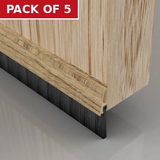 Warmseal Brush Threshold Strip, Light Oak Effect, 838mm - Pack of 5