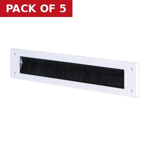 Warmseal Letterbox Draught Excluder, White, 43mm x 275mm Opening - Pack of 5