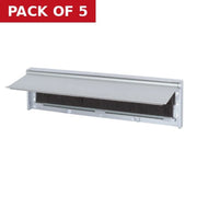 Warmseal Draught Excluder Letterplate Tidy, Silver Effect, 76mm x - Pack of 5