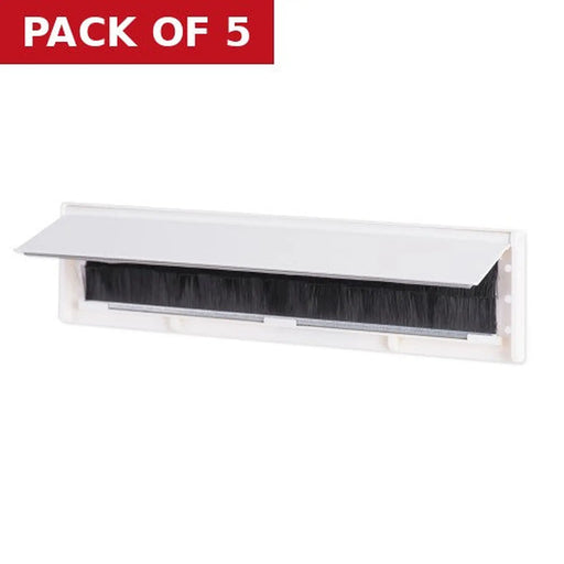 Warmseal Draught Excluder Letterplate Tidy, White, 76mm x 292mm - Pack of 5