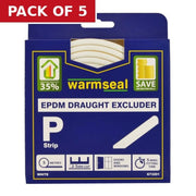 Warmseal 'P' Profile Long-life Foam Draught Excluder, White, 5m - Pack of 5