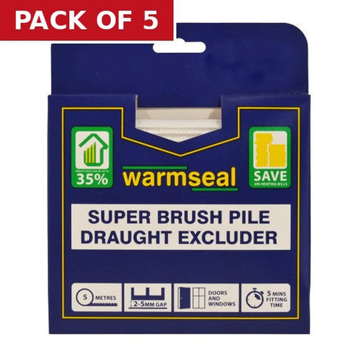 Warmseal Super Brush Pile, White, 5m - Pack of 5