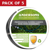 30m Professional Flexible Garden Hose with Accessories - Pack of 5