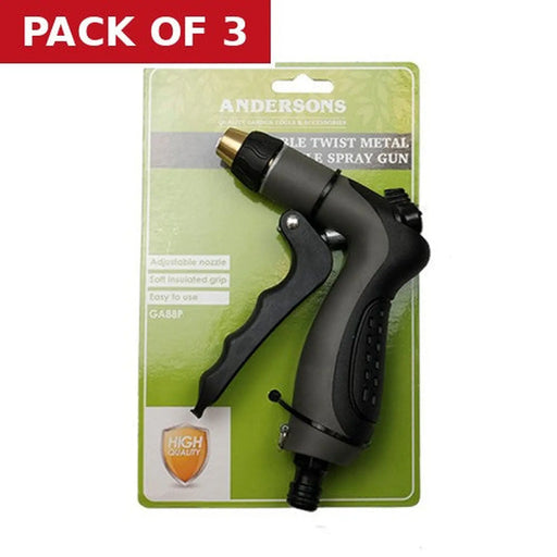Adjustable Twist Metal Nozzle, 1/2" BSP - Pack of 3