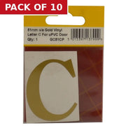 51mm Gold Traditional Oldstyle Font Vinyl Letter C - Pack of 10