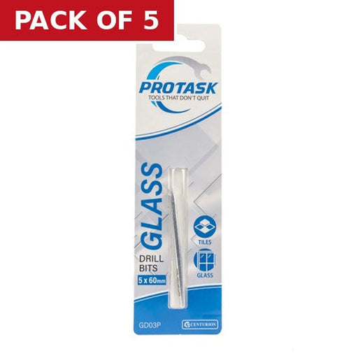 ProTask Tile & Glass Drill Bit 5mm x 60mm - Pack of 5