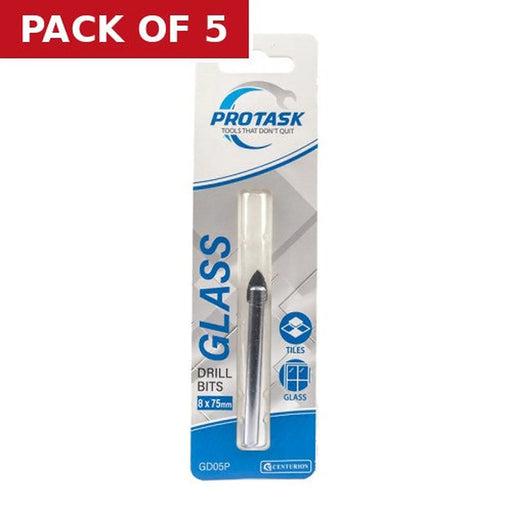 ProTask Tile & Glass Drill Bit 8mm x 75mm - Pack of 5