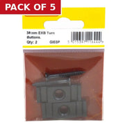 Steel Turn Buttons, Epoxy Black, 40mm - Pack of 5