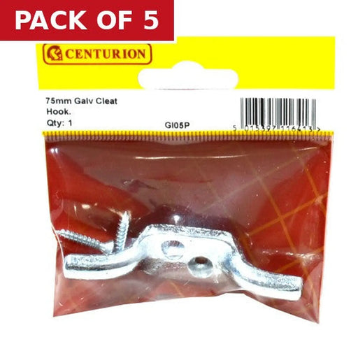 75mm (3") Galvanised Cleat Hook - Pack of 5