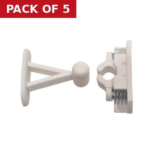 White Plastic Door Catch - Pack of 5