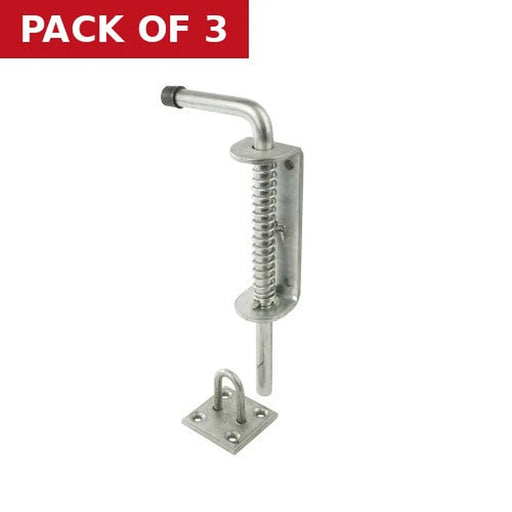 Spring Loaded Animal Bolt, Galvanised, 225mm x 40mm x 13mm - Pack of 3