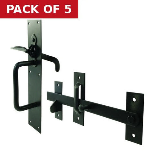 Medium Suffolk Latch, Epoxy Black, 230mm - Pack of 5