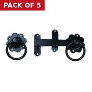 Plain Ring Gate Latch, Epoxy Black, 150mm - Pack of 5