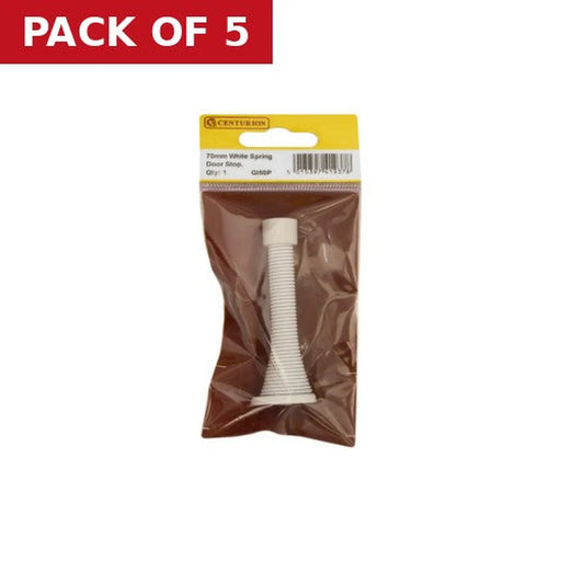 80mm White Spring Door Stop - Pack of 5