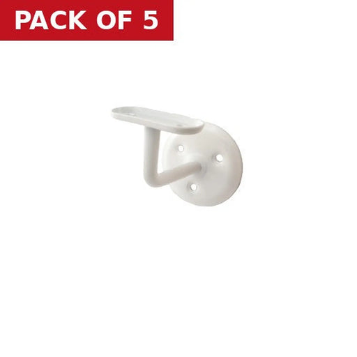 Steel Handrail Brackets, Epoxy White, 65mm - Pack of 5