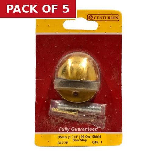 35mm (1 3/8") PB Oval Shield Door Stop - Pack of 5