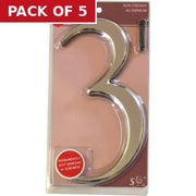 Glass/Silver Numbered Plaque 3 - Pack of 5