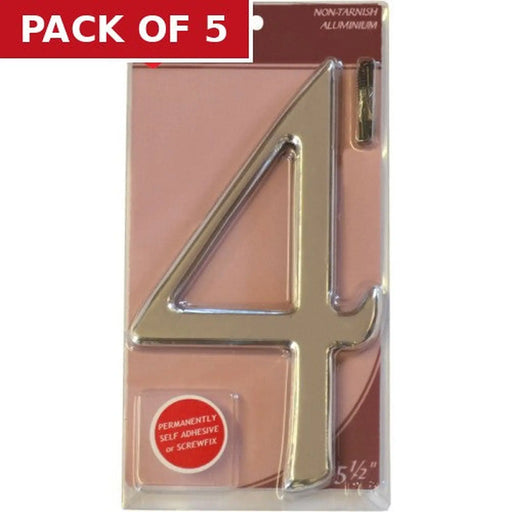 Glass/Silver Numbered Plaque 4 - Pack of 5