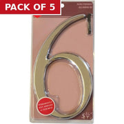 Glass/Silver Numbered Plaque 6 - Pack of 5