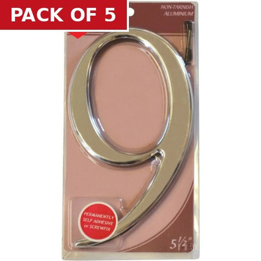 Glass/Silver Numbered Plaque 9 - Pack of 5