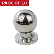 Ball Knobs, Chrome Plated, 25mm Dia. - Pack of 10