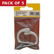 50mm Die Cast Single Wardrobe Hook - Satin Chrome - Pack of 2