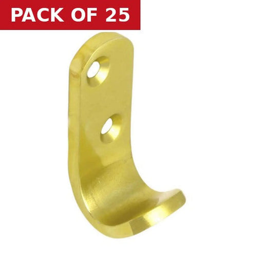 50mm Flat Pattern Robe Hook - Gold Anodised Aluminium - Pack of 25