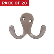 70mm Die Cast Double Robe Hook - Chrome Plated - Pack of 20