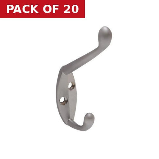 105mm Die Cast Hat & Coat Hook - Satin Chrome - Pack of 20