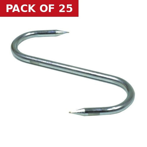 100mm ZP 'S' Butchers Hooks - Pack of 25