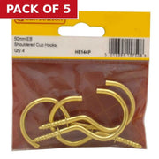 50mm EB Shouldered Cup Hooks (Pack of 4) - Pack of 5