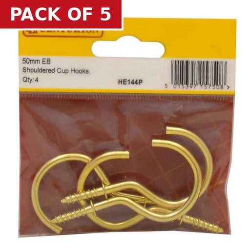 50mm EB Shouldered Cup Hooks (Pack of 4) - Pack of 5