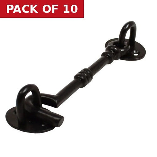 Cast Cabin Hook, Black, 150mm - Pack of 10