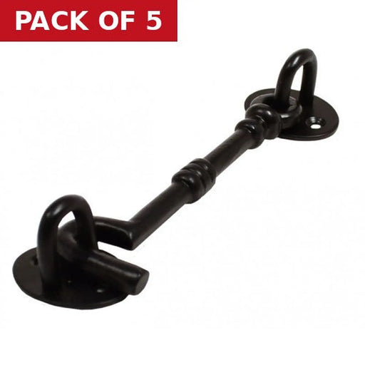 75mm (3") Black Japanned Cast Cabin Hook - Pack of 5